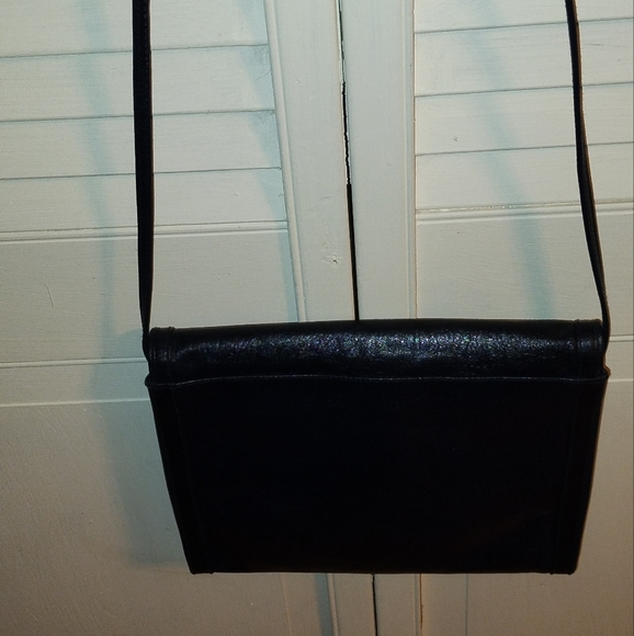 Vintage Astor Bags Blue Navy Leather Crossbody Purse - Picture 9 of 11